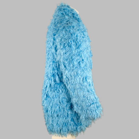 DRIES VAN NOTEN FW22 Size M Blue Textured Mohair Blend Coat