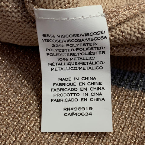 MARC JACOBS Size XS Rose Grey Metallic Viscose Blend Crew Neck Pullover