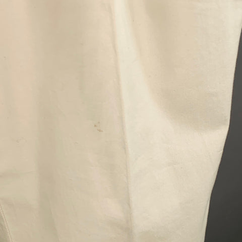 LARDINI Size 33 White Cotton Blend Pleated Button Fly Dress Pants