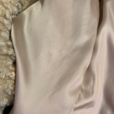 STAND STUDIO Taille XS Leah Manteau Teddy Beige en Polyester Fausse Fourrure à Boutons Pression