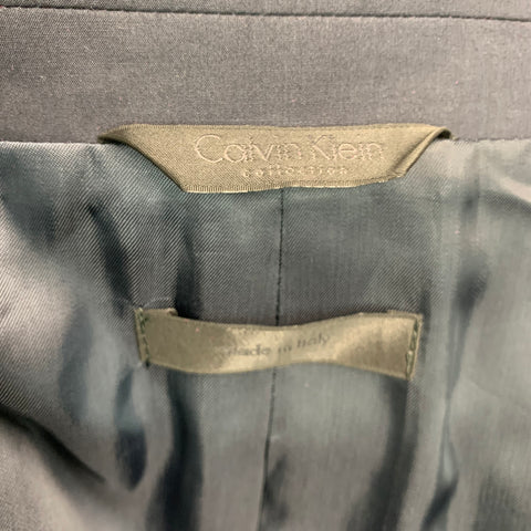 CALVIN KLEIN COLLECTION Size 38 Navy Cotton Double Breasted Sport Coat