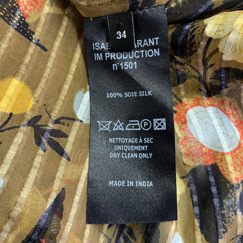 ISABEL MARANT Size 2 Multi Color Silk Floral Sleeveless Casual Top