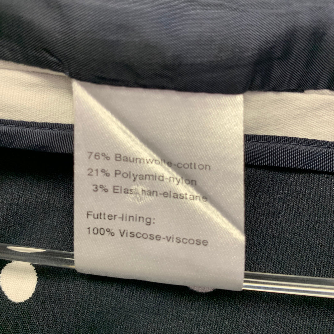 AKRIS Size 8 White Black Cotton Blend Polka Dot Blazer