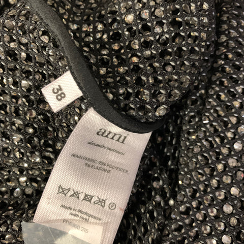 AMI by ALEXANDRE MATTIUSSI Size 38 Black Silver Polyester Blend Dress