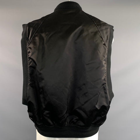 WALTER VAN BEIRENDONCK Size L Black Polyamide Bomber Jacket