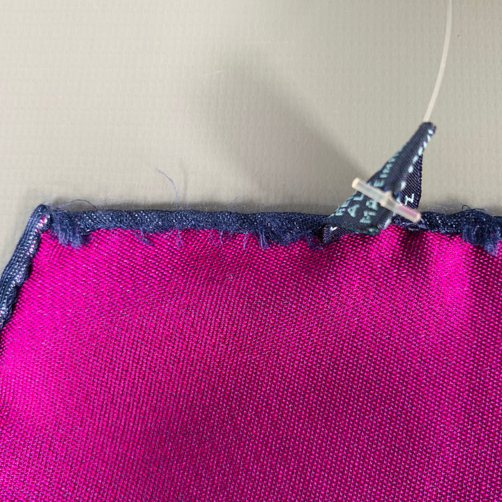 MASSIMO BIZZOCCHI Purple Fuchsia Pink Paisley Silk Pocket Square