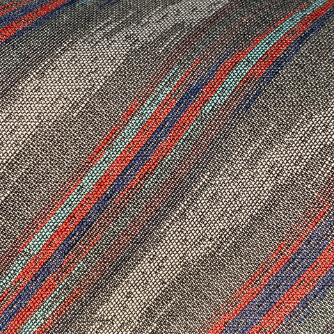 FENDI One Size Grey Red Diagonal Stripe Silk Tie