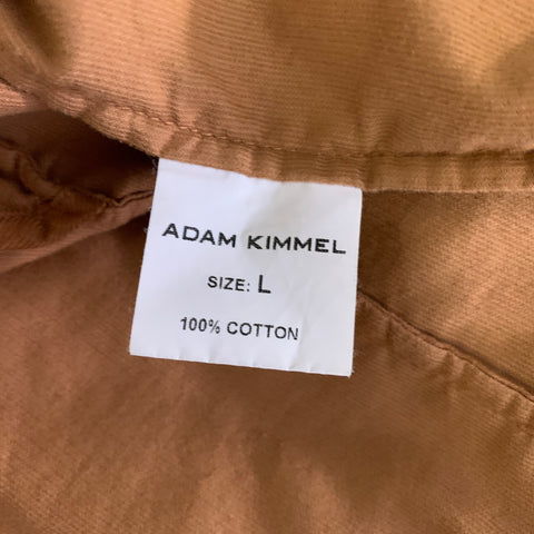 ADAM KIMMEL Size L Brown Cognac Cotton Button Up Long Sleeve Shirt