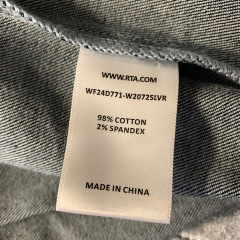 RtA Size S Silver Cotton Elastane Metallic Trucker Jacket