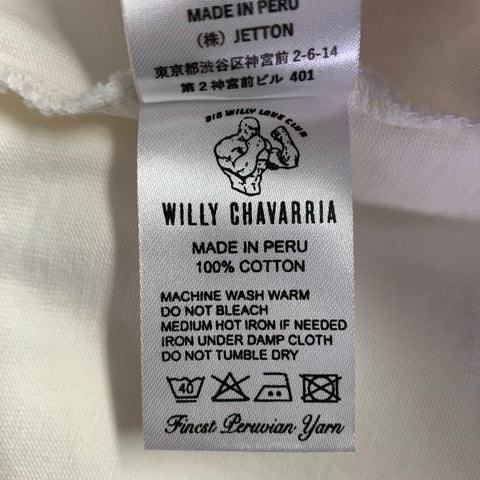 WILLY CHAVARRIA Size XL White Logo Cotton Oversized Sweatshirt