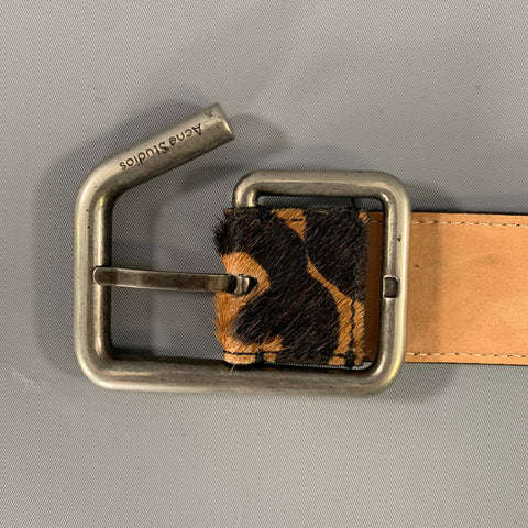 ACNE STUDIOS Brown Black Leopard Pony Leather Belt