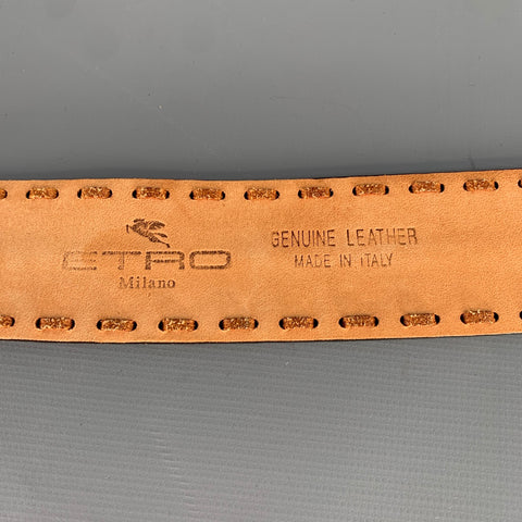 ETRO Brown Orange Leather Belt