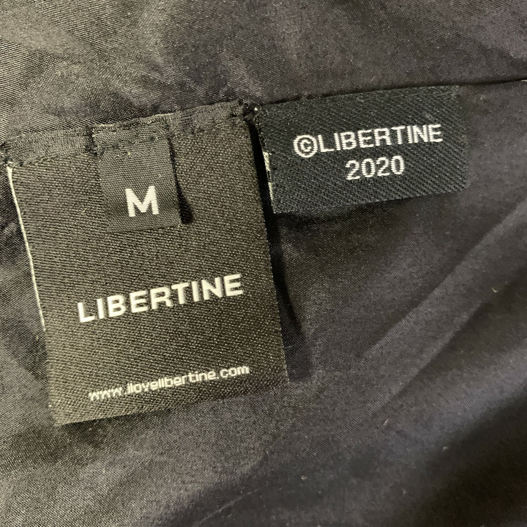 LIBERTINE Size M Gold Chartreuse Silk Blend Houndstooth Tunic Blouse