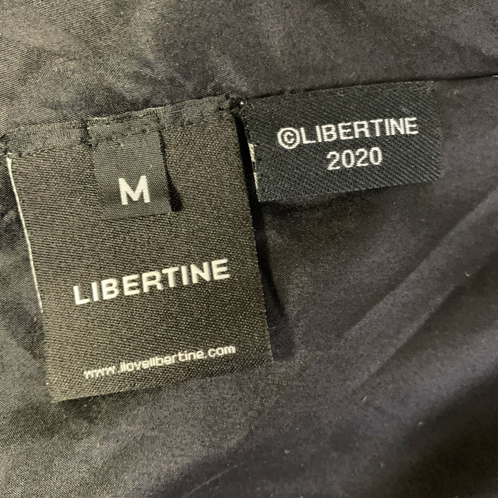 LIBERTINE Size M Gold Chartreuse Silk Blend Houndstooth Tunic Blouse