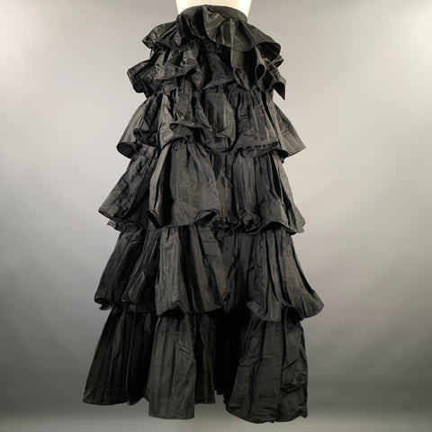 PORTIA & SCARLETT Size XS Black Polyester Spandex Ruffled Maxi Skirt