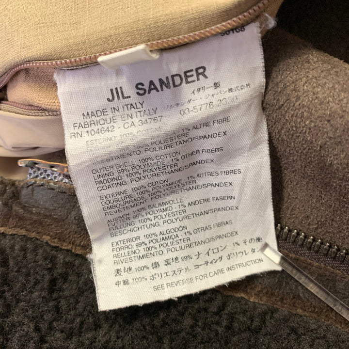 JIL SANDER Size M Beige Brown Cotton Layered Suede Lined Jacket