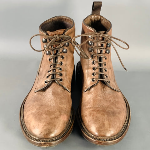 BARNEY'S NEW YORK Size 9 Brown Leather Lace-Up Boots