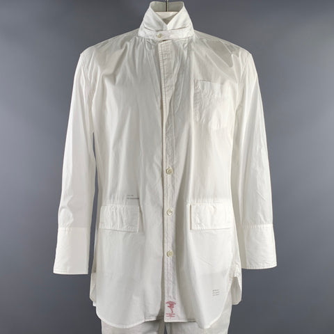 UNDERCOVER Chest Size L White Solid Cotton Poplin Sport Coat
