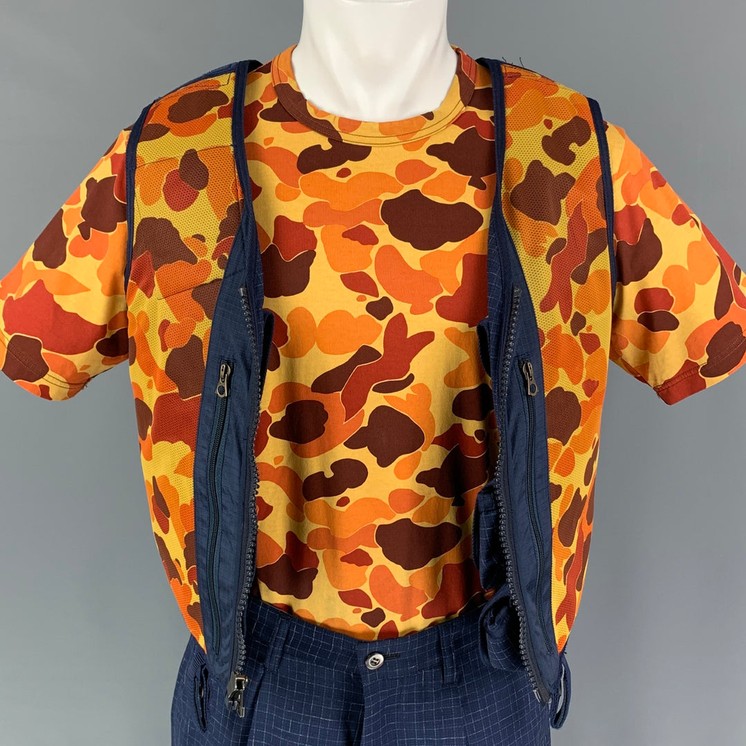 JUNYA WATANABE SS19 Size M Blue Yellow Grosgrain Utility Vest Shorts 3PC Set