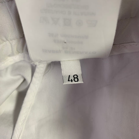 ISABEL BENENATO SS21 Size 32 White Black Scribble Cotton Blend Shorts