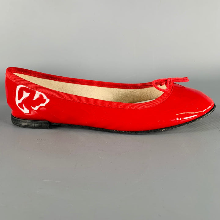 REPETTO Size 6.5 Red Patent Leather Ballet Flats