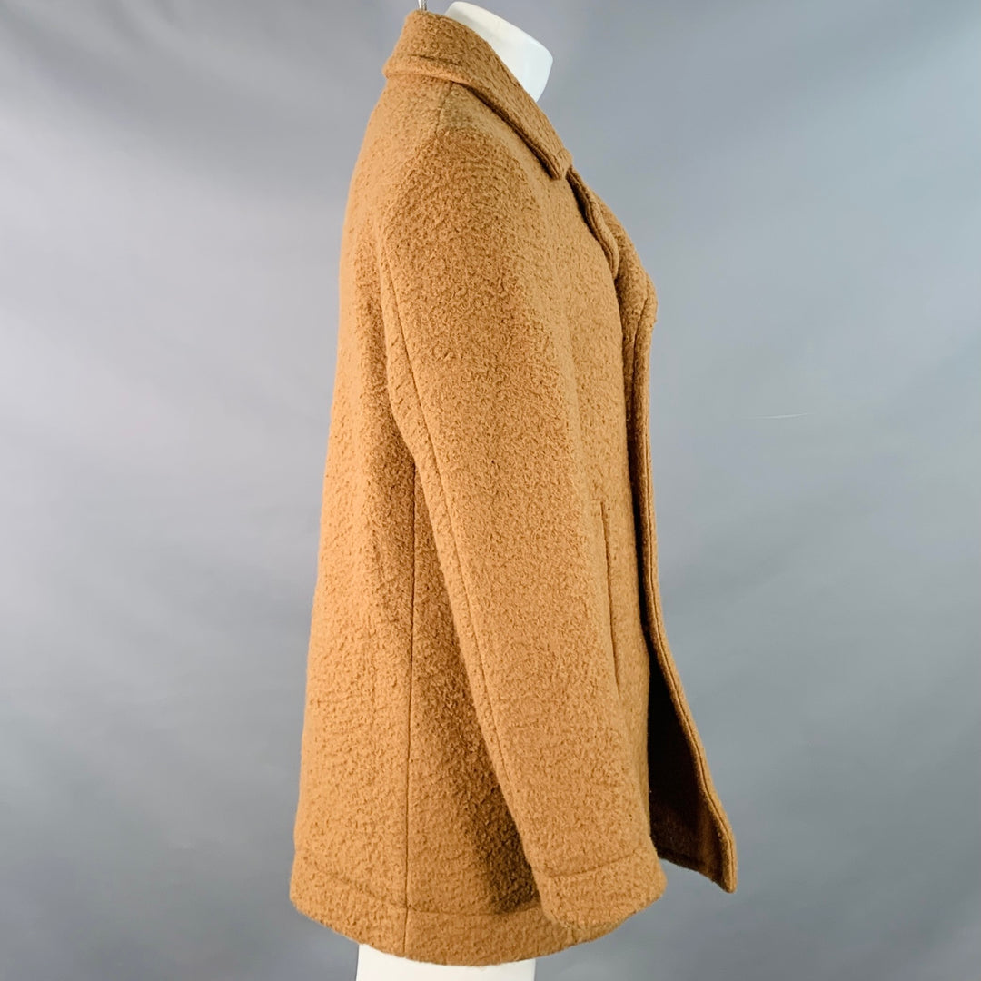 SIMON MILLER Size M Hyde Tan Textured Wool Cotton Peacoat
