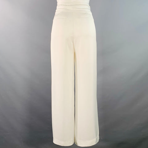 RAMY BROOK Size 2 White Wide Leg Side Zipper Dress Pants