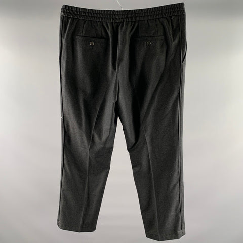 SALVATORE FERRAGAMO Size 36 Grey Charcoal Wool Elastic Waistband Pants