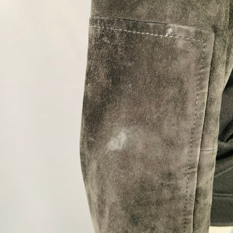 MARNI Size S Black Acrylic Blend Suede Motorcycle Jacket