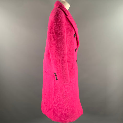 STAND STUDIO Size S Fuchsia Wool Blend Textured Peak Lapel Coat