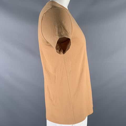A.P.C. Size L Tan Cotton Crew Neck T-shirt