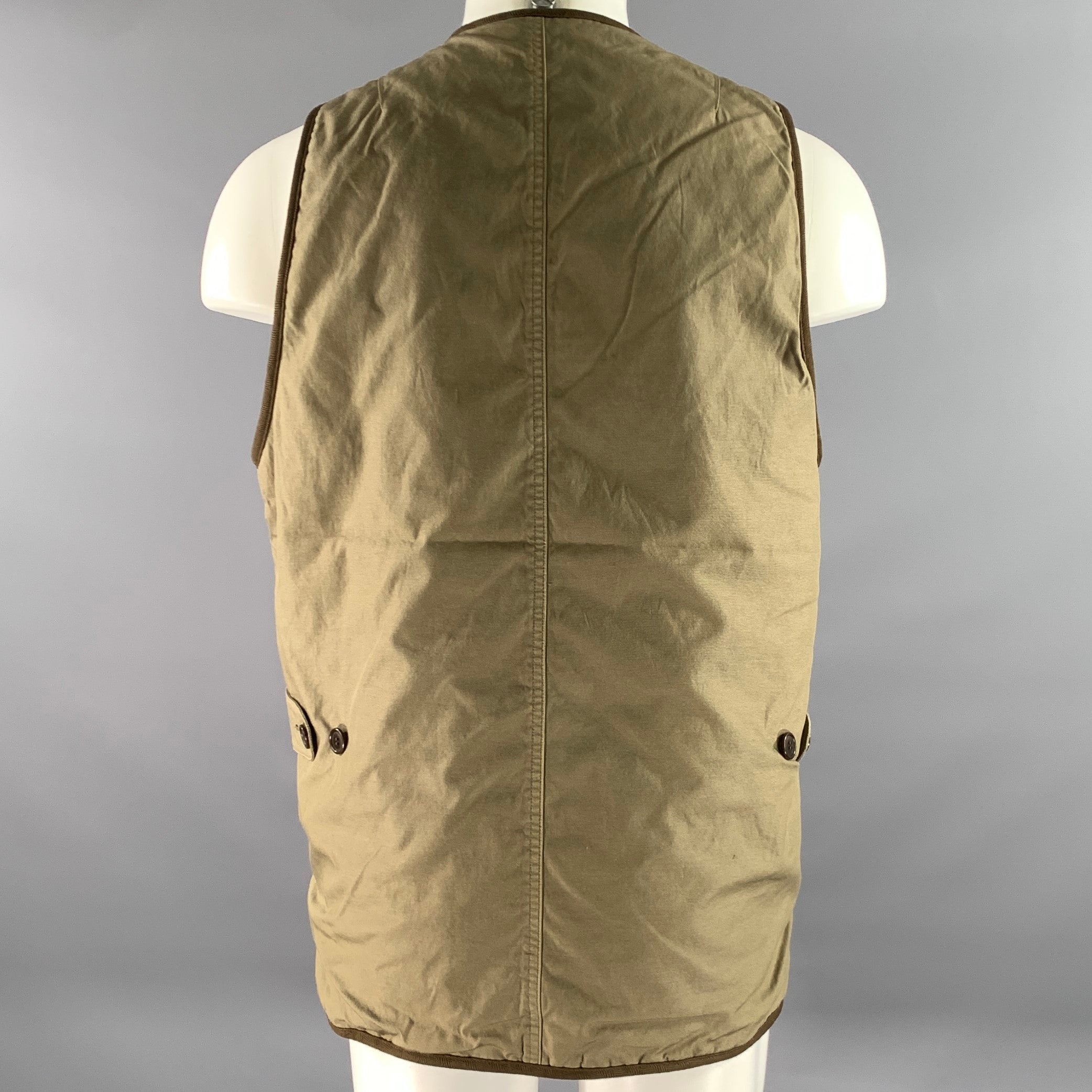 VISVIM Size M Olive Nylon Cotton Blend Reversible Vest – Sui