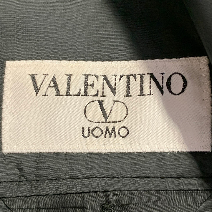 VALENTINO Size 46 Regular Black Twill Virgin Wool Notch Lapel Sport Coat
