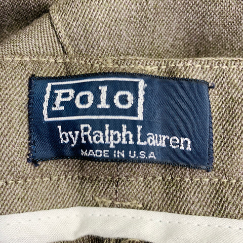 POLO by RALPH LAUREN Size 32 Brown Taupe Twill Wool Pleated Dress Pants