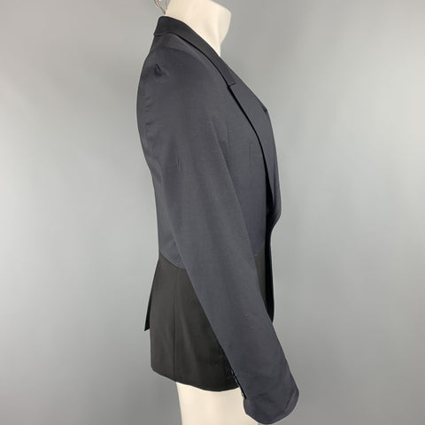 PS by PAUL SMITH Chest Size 36 Two Toned Navy & Black Wool / Mohair Sport Coat