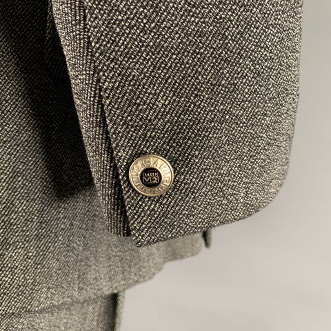 V2 by VERSACE Size 42 Grey Black Heather Double Breasted Suit