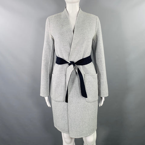 MAX MARA Size 2 Navy Grey Wool Angora Reversible Coat