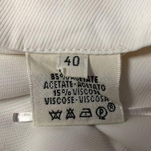 HERMES Size 8 Cream Acetate Viscose Sailor Dress Pants