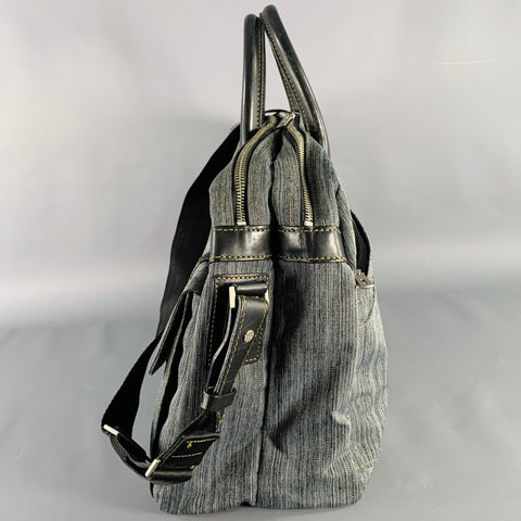 PAUL SMITH Grey Black Heather Canvas Crossbody Bag