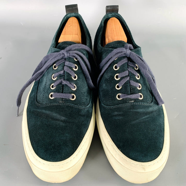 OFFICINA SLOWEAR Size 9 Navy Cream Suede Sneakers