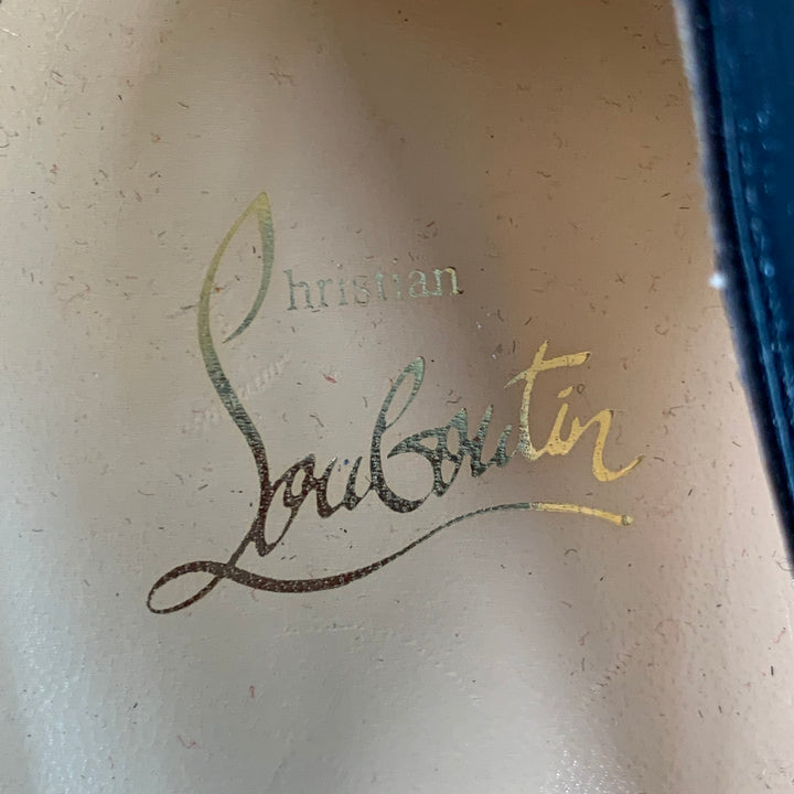 CHRISTIAN LOUBOUTIN Size 10 Rolando Black Leather Hidden Platform Pumps
