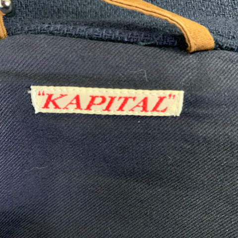 Manteau trapèze KAPITAL taille S en laine mélangée bleu marine