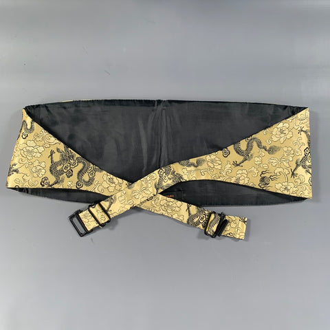 BARUCH SHEMTOV Gold Black Chinoiserie Cummerbund