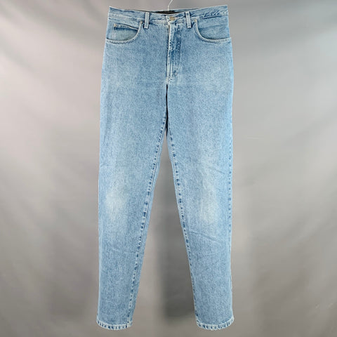 VERSACE JEANS COUTURE Size 34 Blue Cotton Twill Tapered Zip Fly Jeans