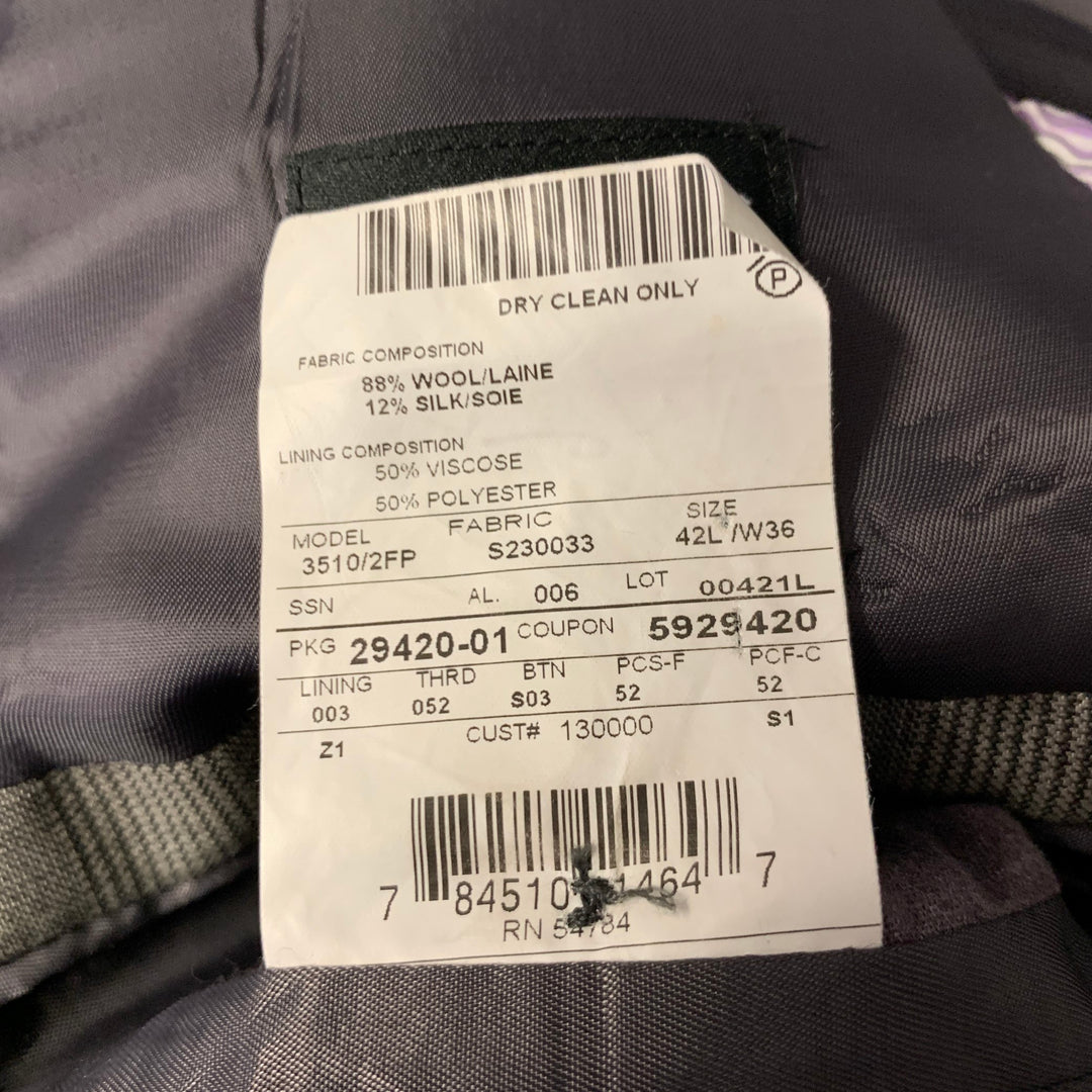 ERMENEGILDO ZEGNA Size 42 Grey Glenn Plaid Wool Blend Suit