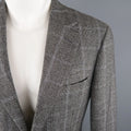 CANALI Size 40 Grey Black Glenplaid Wool Cotton Sport Coat CANALI