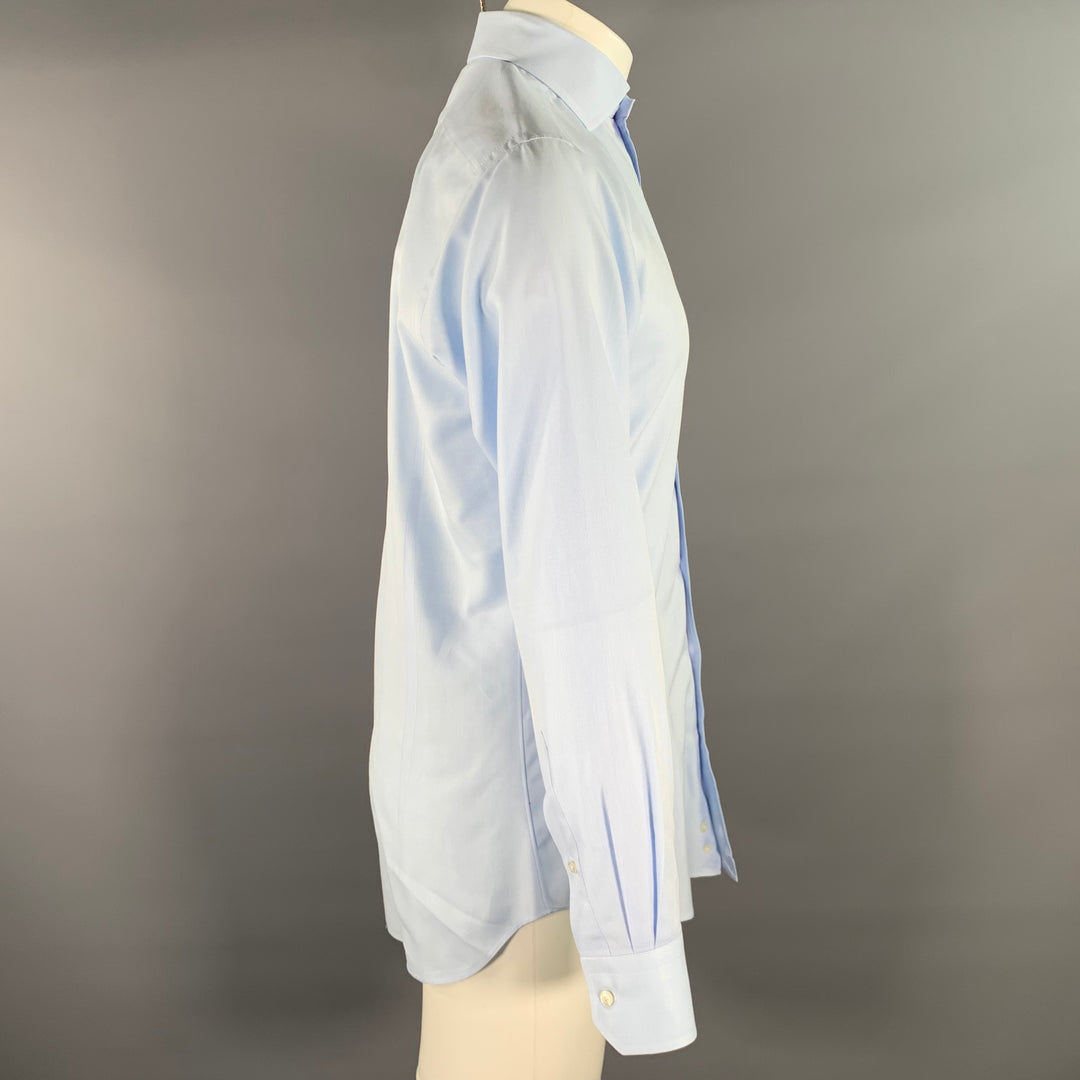 HAMILTON Size S Blue Light Blue Cotton Spread Collar Long Sleeve Shirt