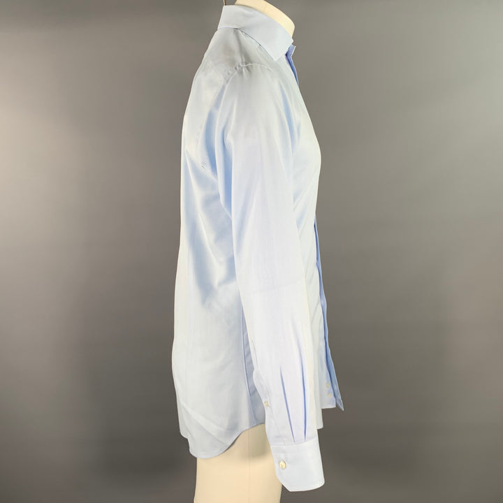 HAMILTON Size S Blue Light Blue Cotton Spread Collar Long Sleeve Shirt