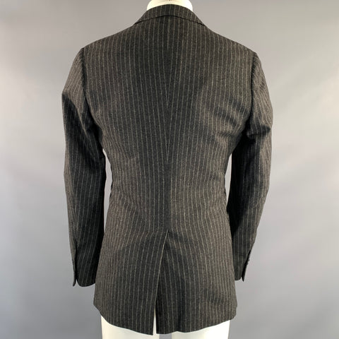D&G by DOLCE & GABBANA Chest Size 38 Grey Dark Grey Pinstripe Sport Coat