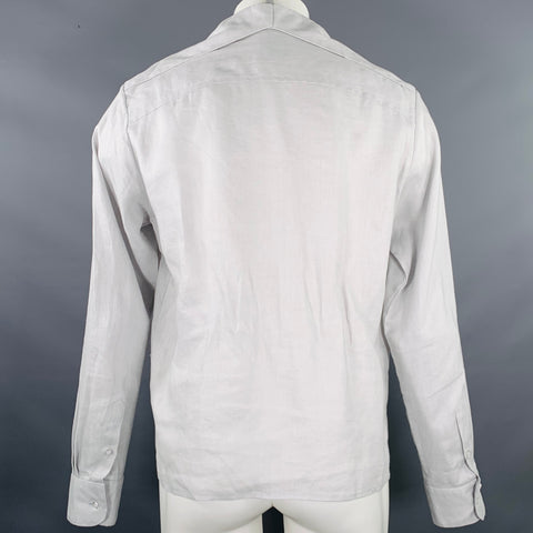 BOYFRIEND'S SHIRT Size M Grey Linen Long Sleeve Shirt